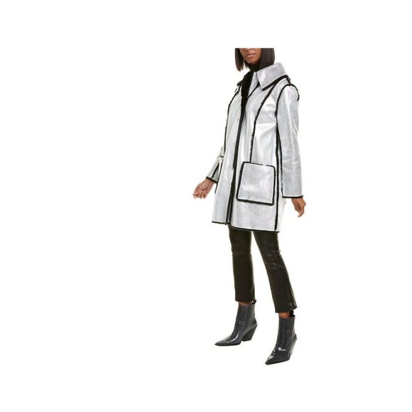 TORY BURCH Women's Metallic Esme Reversible Coat - Picture 3 of 11